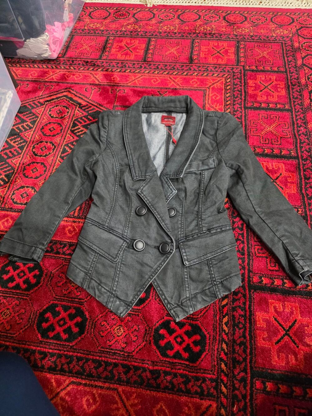 NWT Vero Moda Jeans "Vanessa Ula" Black Denim Blazer / Jacket (Size S)